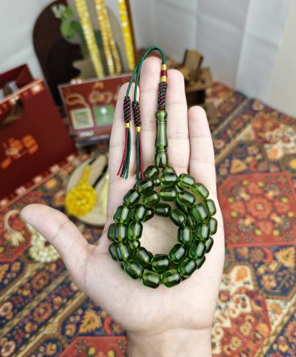 سبحة زعفران اخضر شفاف كركوشة