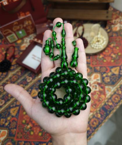 سبحة فاتوران اخضر شفاف تمليكة