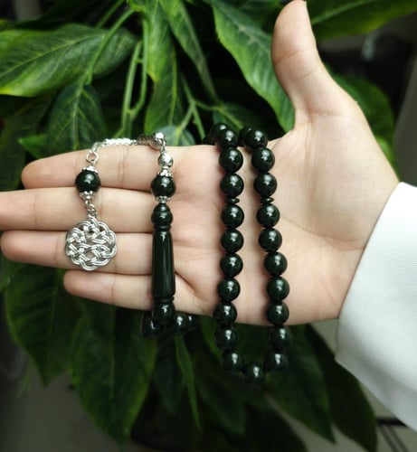 سبحة بكلايت زيتي داكن