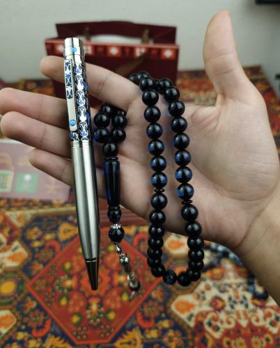 طقم قلم + سبحة بكلايت مجانا