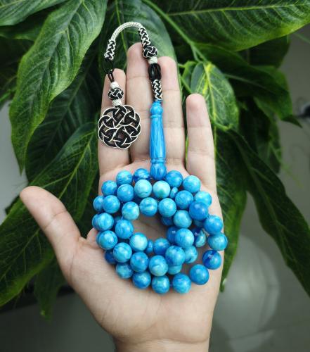 سبحة فاتوران سماوي مموج طربزونة نحاس