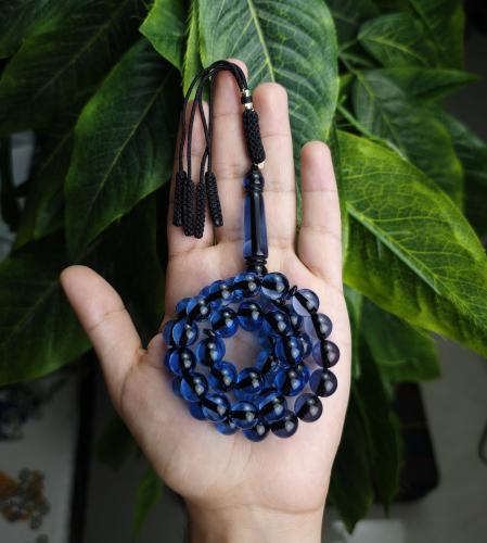 سبحة بكلايت كحلي شفاف خيط اسود كركوشة