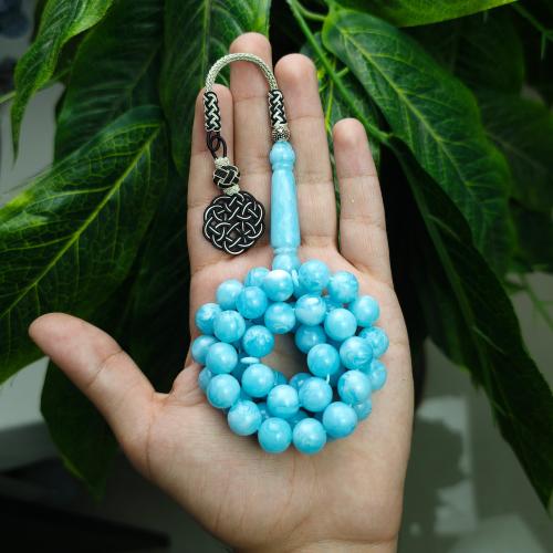 سبحة بكلايت سماوي مموج طربزونة نحاس