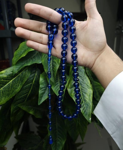 سبحة فاتوران كحلي شفاف ملكي تمليكة