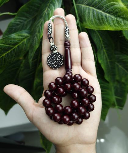 سبحة بكلايت عنابي ملكي طربزونة نحاس