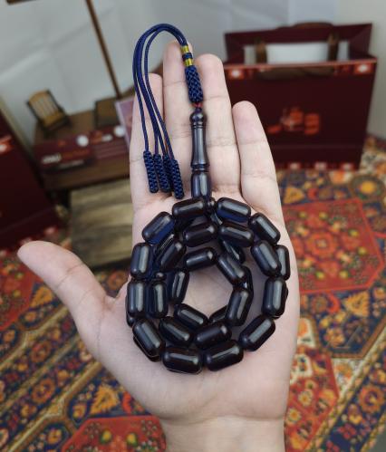 سبحة زعفران كحلي شفاف حرباء كركوشة