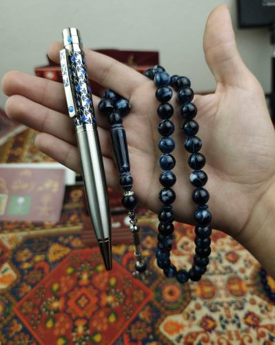طقم قلم + سبحة بكلايت مجانا