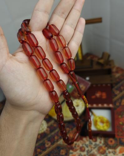 سبحة زعفران عسلي شفاف كركوشة