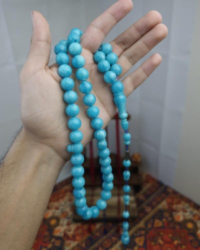 سبحة فاتوران سماوي ثلجي تمليكة