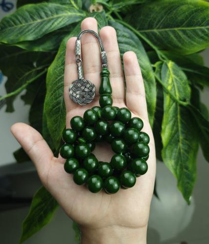 سبحة فاتوران زيتي ملكي طربزونة فضة