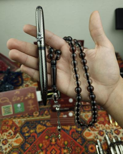 طقم قلم + سبحة بكلايت مجانا