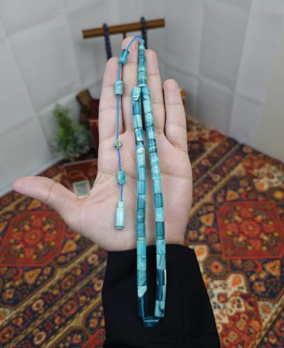 سبحة فاتوران سماوي مموج تمليكة