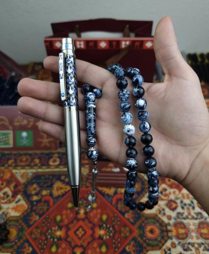 طقم قلم + سبحة بكلايت مجانا
