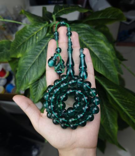 سبحة فاتوران تركوازي شفاف ملكي تمليكة