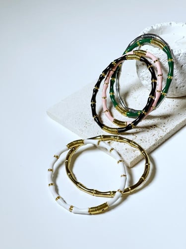 enamel bamboo - silver