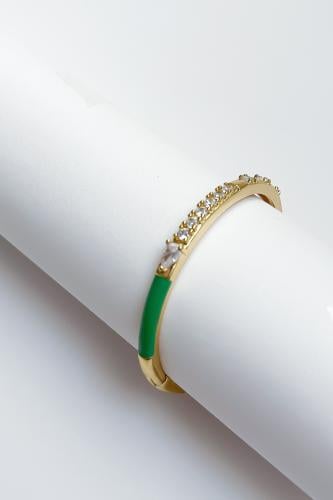 Enamel bangle - green