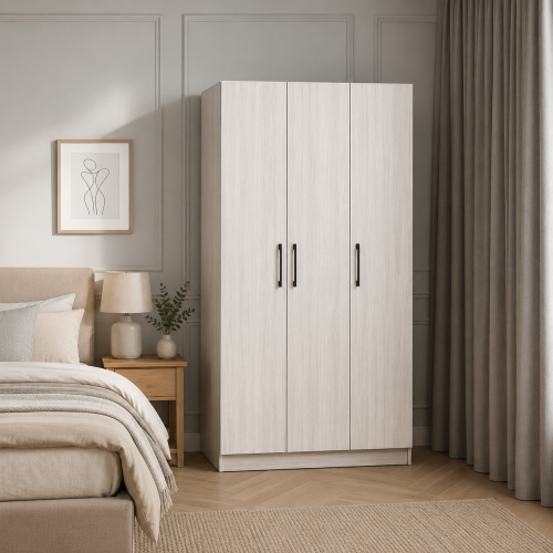 دولاب ملابس مودرن أنيق لون رمادي مقاس 180x90x42 سم