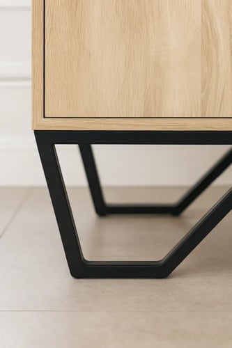 دولاب بوفية خشب ومعدن بيج فاخر | تنسيق أنيق وفخم ل...