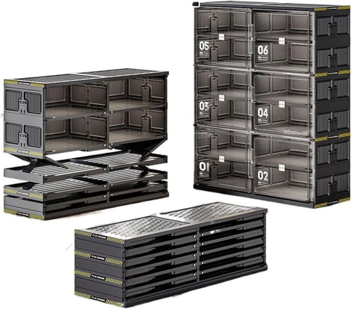 جزامه احذيه مزدوجة بلاستيك 6 دور باللون الاسود- مق...