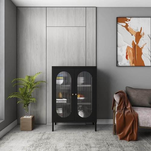 دولاب تخزين باللون الأسود مقاس 100x80 سم