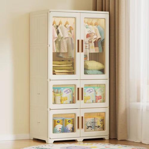 خزانة ملابس بلاستيكية 3 دور 6 باب قابله للطي باللو...