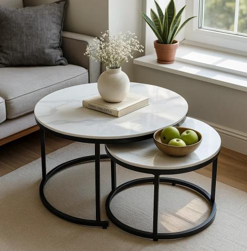 طقم طاولات خدمة رخام فاخر