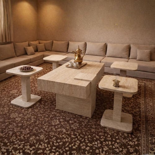 طقم طاولات قهوة 5 قطع بتصميم عصري فاخر