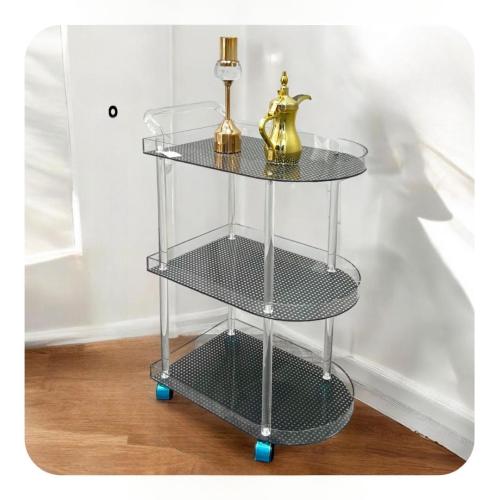 عربة خدمة ترولي - شفاف وأسود