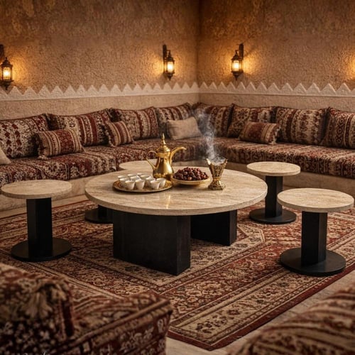 طقم طاولات قهوة مودرن 5 قطع بتصميم رائع