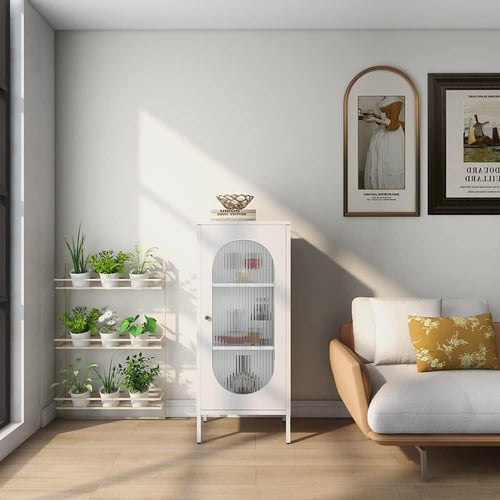 دولاب تخزين باللون الأبيض مقاس 100x40x40سم