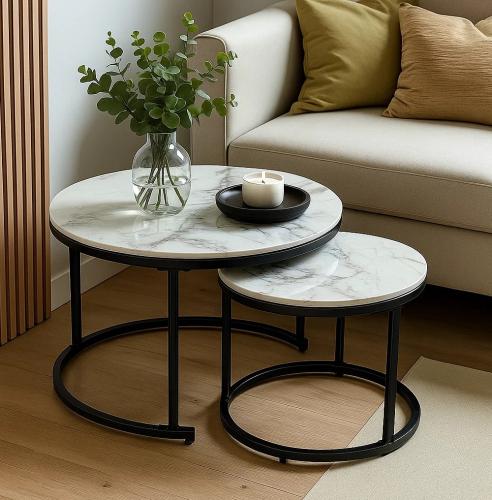 طقم طاولات خدمة رخام مودرن