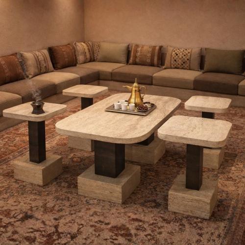 طقم طاولات قهوة عصري 5 قطع بتصميم رائع