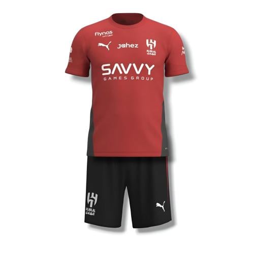 طقم تمارين الهلال 2026 لون قرمزي اسود