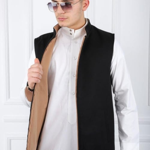 سديري دبل فيس لون اسود للرجال