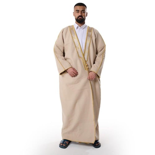 فروة رجالي شتوي بشت وبر لون بيج