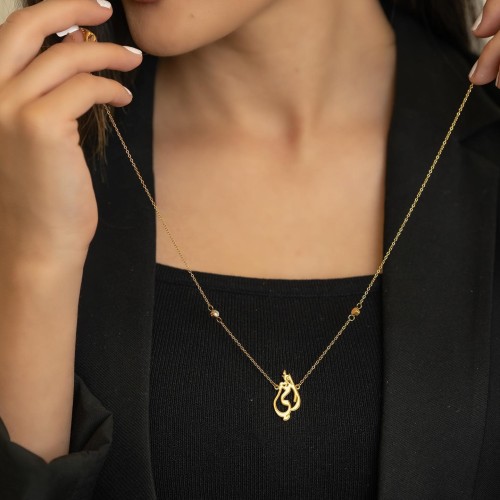 سلاسل نسائية بالاسم لون ذهبي فاخر