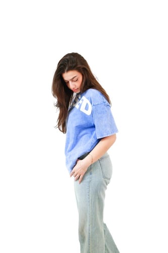 oversized blue washed T-shirts