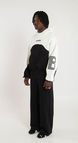 BLACK & WHITE WAVE HOODIE