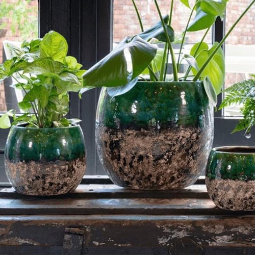 حوض دائري من السيراميك بلونين (4 أحجام: لونان)