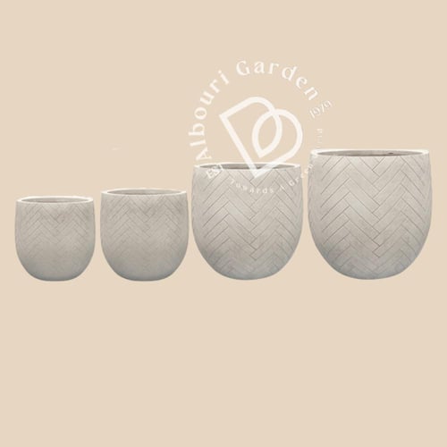 حوض دائري مضلع من الألياف بأربع أحجام ولونين