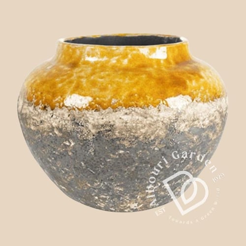 حوض دائري من السيراميك بلونين (حجمين: لونان)