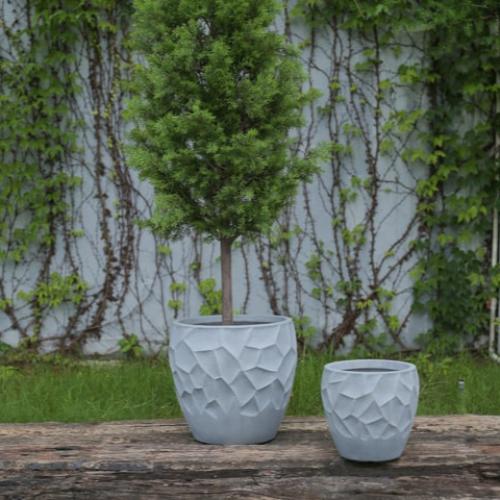 طقم احواض اسمنتي، رمادي، بيضاوي