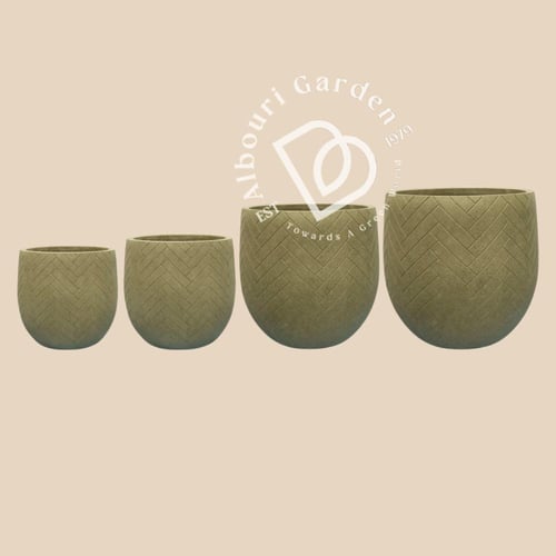 حوض دائري مضلع من الألياف بأربع أحجام ولونين