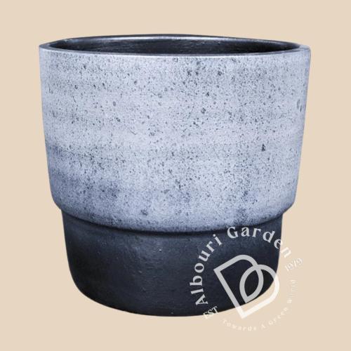 حوض دائري من السيراميك أسود (4 أحجام)