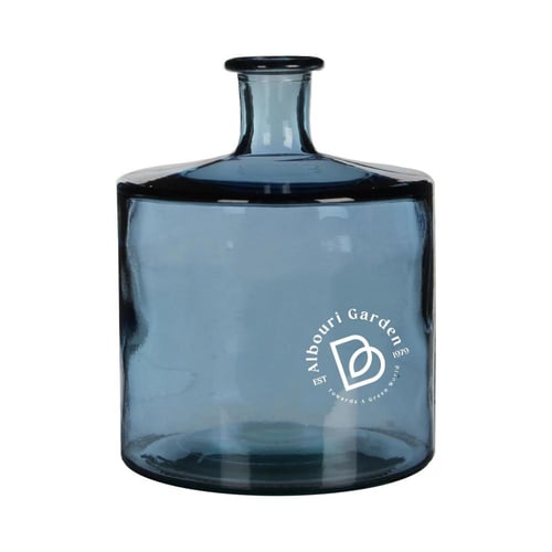 مزهرية زجاجية بشكل زجاجة