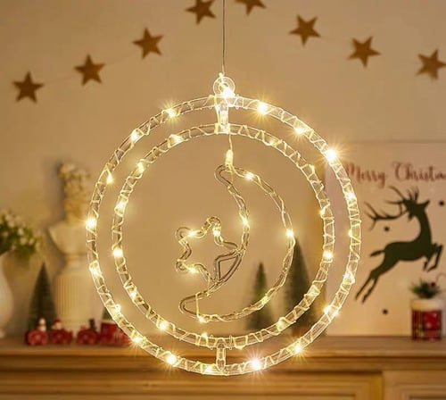 ديكور رمضان حلقتين وهلال زينة رمضان زينة عيد ميلاد