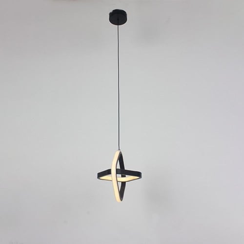 ثريا علاقي مودرن لد حديث مريع اسود بثلاث اضاءات