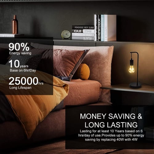 لمبة اديسون كوسة عسلي 4 واط ليد ضمان 2 سنوات