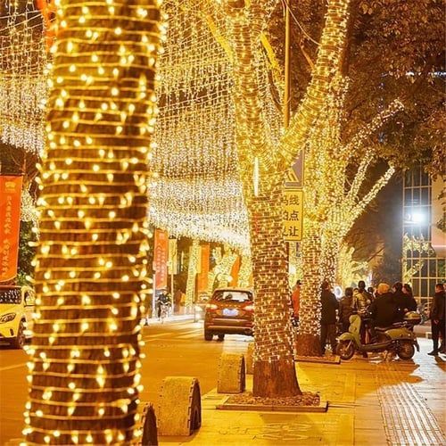 حبل زينة 50 متر 500 لمبة كرستال اضاءة للزينة او ال...