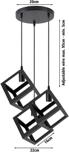 ثريا علاقي ثلاثي مودرن على شكل مكعبات بثلاثه مصابي...